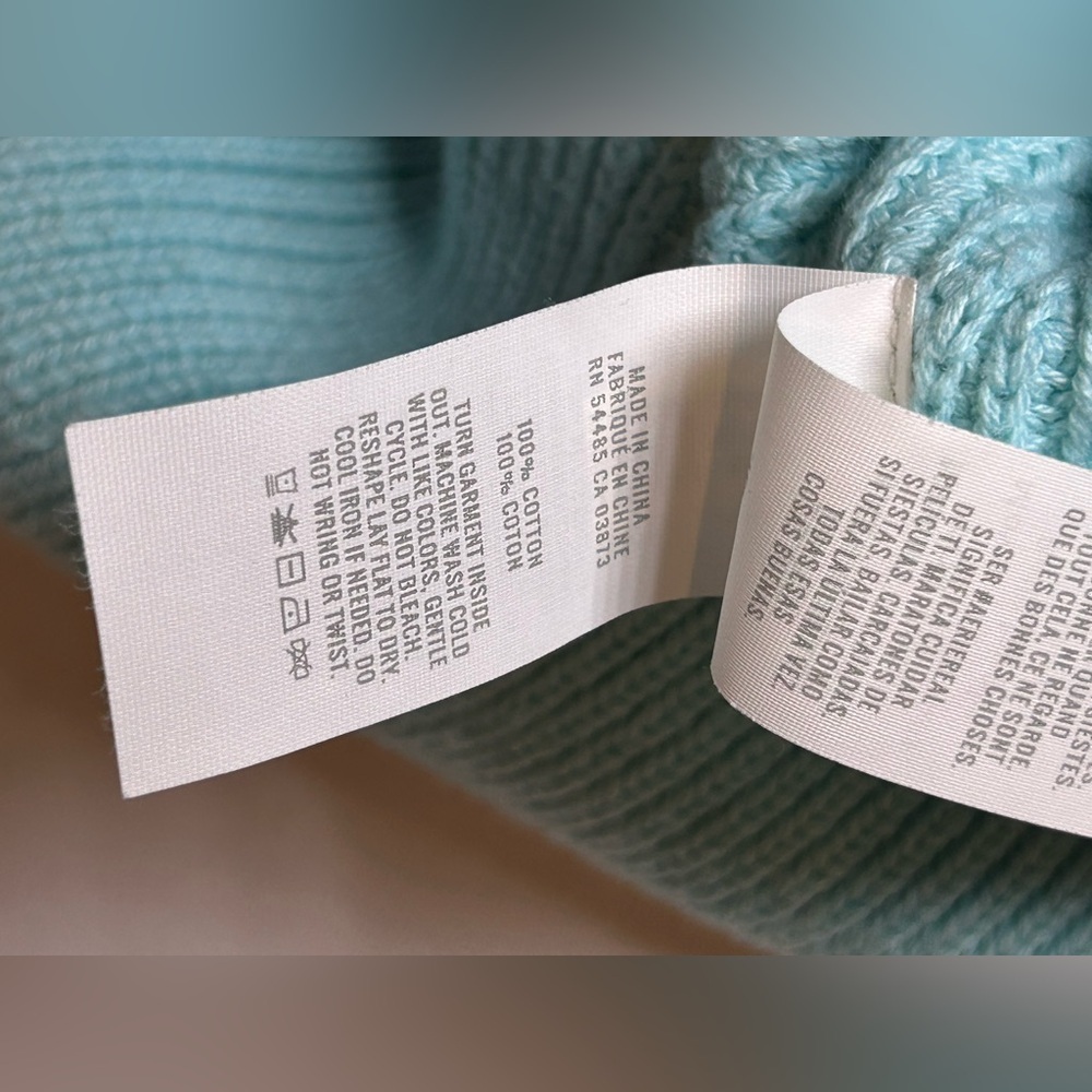 π Aerie Light Blue Ribbed Knit Sweater β 100% Cotton, Size XS - Picture 6 of 9